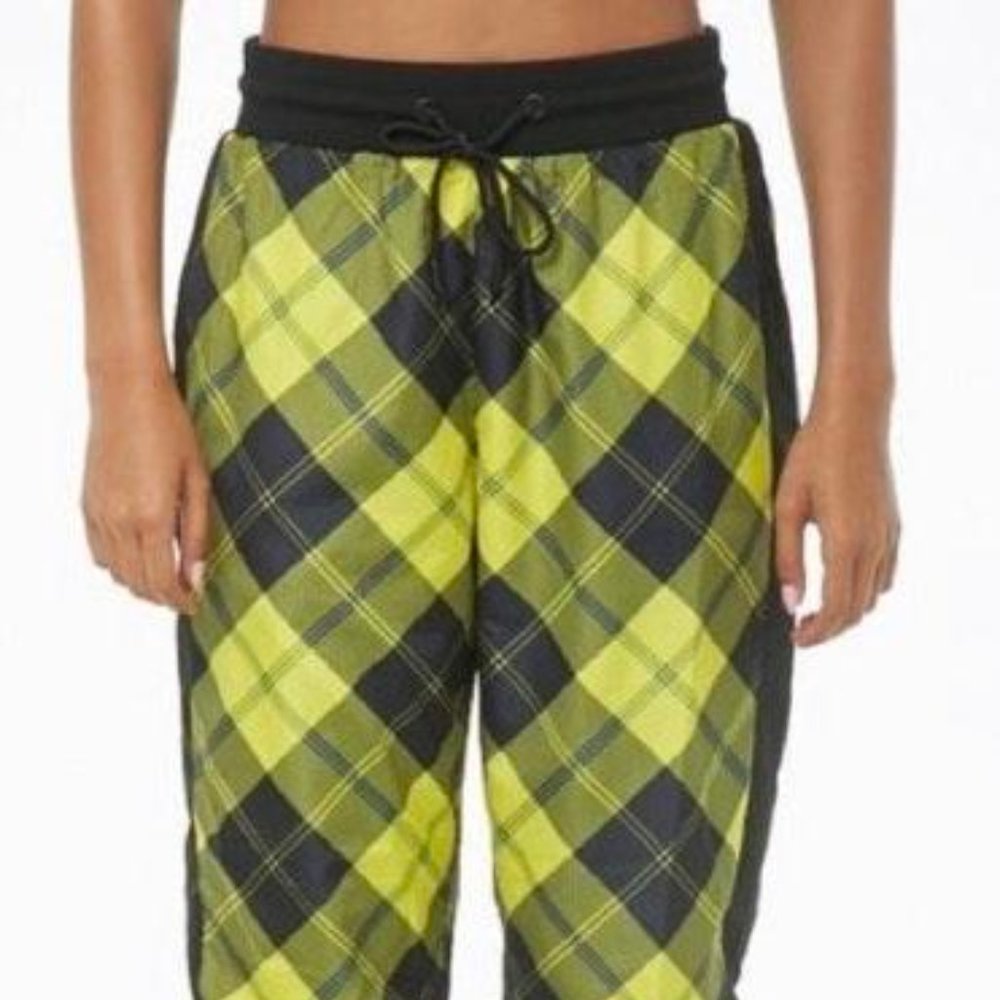 Yellow Plaid Track Pants